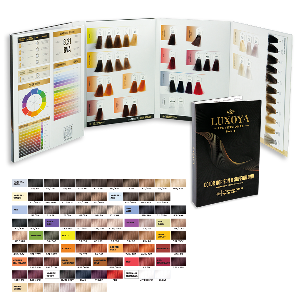Luxoya COLOR HORIZON COLOR CHART - Hajfesték színskála